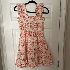 Hill House Elizabeth dress (short) in orange sunburst